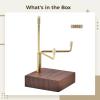 byepica 3-Piece Adjustable Display Stands with Golden Metal Arms & Wooden Base for Plates, Artwork, and Collectibles view 3