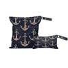 DJYQBFA 2-Pack Waterproof Wet Dry Bags for Swimsuits & Travel - Large & Small Sizes with Snap Handles, Lightweight Nautical Anchor Pattern Print Polyester Bags (11.8"x13.5" + 8.7"x5.1") view 1