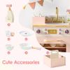 ROBUD Wooden Dishwasher Playset, Play Kitchen Set, Toy Dishwasher for Kids, Pretend Toddlers Kitchen Toy with Storage Baskets, Plates, Bowls and Detergent, Gift for Boys & Girls, Age 3+ (Pink) view 4