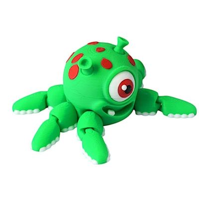 3D Printed Articulating Octopus Fidget Toy,Cute 3D Printed Animals,Fun Desk Decor,Unique Ocean Lovers Gifts (Green Cute Octopus)