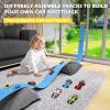 Flexible Race Car Track, 16.4ft Car Track for Kids with Suction Cups, Rolls Up Portable Racetrack for Kids 3+ Years Old view 2