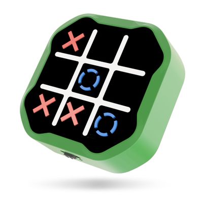 3 in 1 Electronic Tic Tac Toe Game, Handheld Digital Tic Tac Toe Bolt Game with Silent Mode, Portable Learing Toy Gift for Kids & Adults, Green