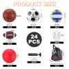 Leyndo 18 Pcs Sport Balls Bulk Set Basketball Football Soccer Playground Balls Volleyball Baseball with Sport Equipment Bag Pump for Adults Outdoor Indoor Recess PE Gifts Back to School(Green) view 2
