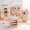 ROBUD Wooden Play Kitchen, Kids Kitchen Playset, Toy Kitchen Set with Fridge, Washing Machine, Dishwasher Toddlers Kitchen Playset Gift for Boys & Girls, Age 3+ (Pink) view 1