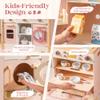 ROBUD Wooden Play Kitchen, Kids Kitchen Playset, Toy Kitchen Set with Fridge, Washing Machine, Dishwasher Toddlers Kitchen Playset Gift for Boys & Girls, Age 3+ (Pink) view 4