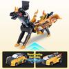 Hjhyqex 2-in-1 Transformation Dinosaur Car Toy - Magnetic Collision Robot Cars for Kids | Exciting Transforming Play for Boys & Girls | Ideal Birthday (Golden Dragon) view 2