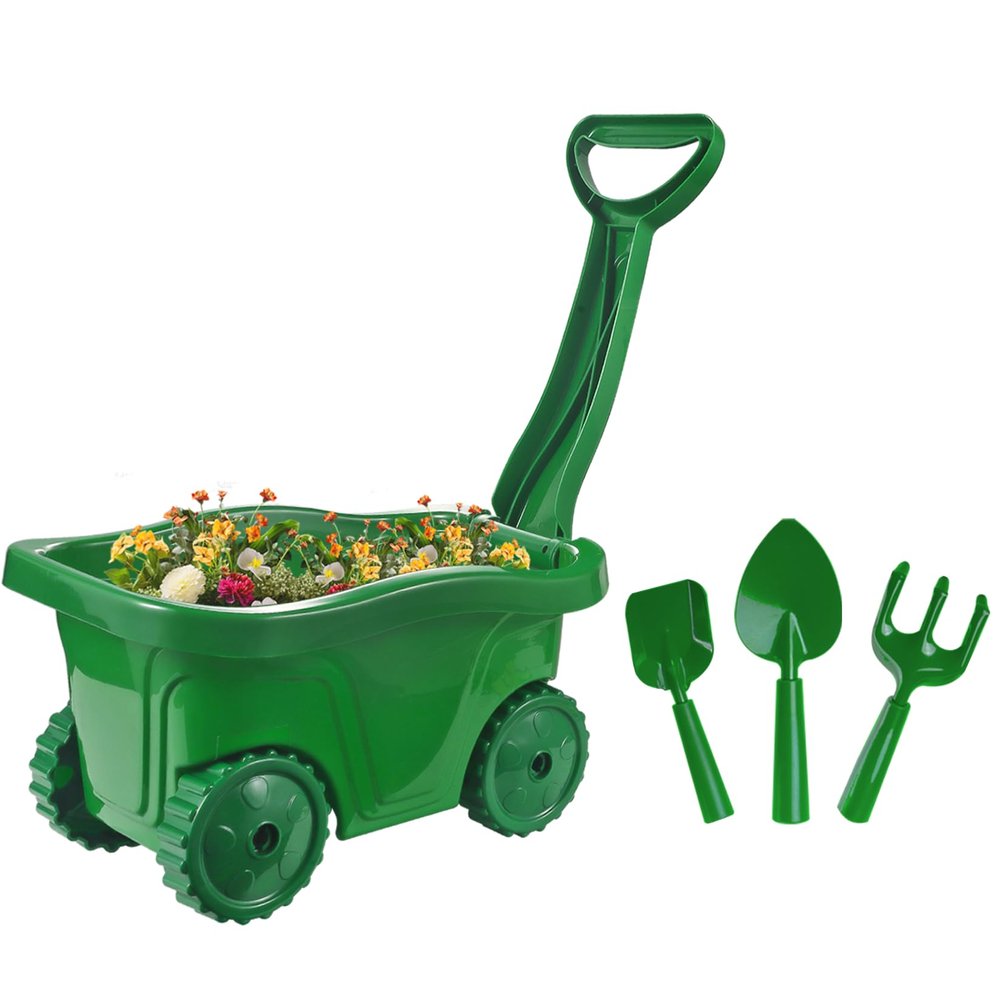Kids Gardening Tools with Outdoor Yard Wheelbarrow Set Toys, Ages 3+
