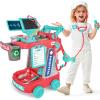 MUZREES Doctor Kit for Kids, Pretend Play Medical Toy Doctor Cart, Doctor Toy for Toddlers 3-5, Christmas Birthday Costume Role Play Dress Up Gift Ideas for Boys Girls view 1