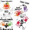 24 PCS Halloween Handprint Kits Crafts with 3 PCS Large Ink Pads Make Your Own Halloween Handprint Crafts DIY Hand Keepsake Arts Gifts for Kids Students Fall Party Supplies School Classroom Activities view 1