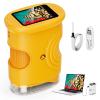 2025 Upgraded 1000X Handheld Microscope for Kids 4K 2.0" Screen Rechargeable Mini Pocket Digital Microscopes w/Slides Kit Portable Edu Gift Age 4-6 8-12 Children Students (Yellow) view 1