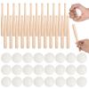 48 PCS Mini Baseball Bats Mini Foam Sports Balls, 7.9 in Small Wooden Baseball Bats, 2 in Foam Baseball Balls, DIY Paintable Wood Bat for Baseball Party Supplies Sports Theme Decoration (48PCS) view 1