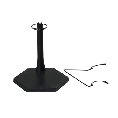 1/6 Scale Model Stand Round Base Holder Doll Accessories Doll Display Holder Figure Display Stand for 12in Action Figure, Black and Hexagon