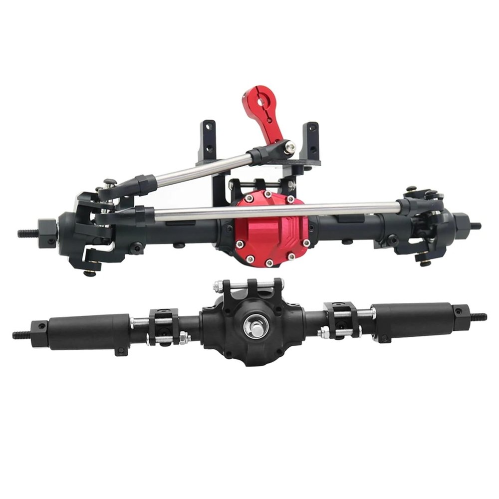 for SCX10 II Aluminum Alloy CNC Front Rear Axle Set 30T/8T for 1/10 RC Crawler for Axial AR44 90047 90046 AX90060 Builders Kit Upgrade(BK Front Rear Axle)