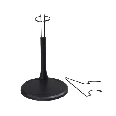 1/6 Scale Model Stand Round Base Holder Doll Accessories Doll Display Holder Figure Display Stand for 12in Action Figure, Black and Round