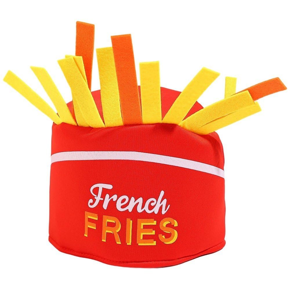 Adorable French Fries Hat Decorative Party Hat for Thanksgiving Cosplay Performance Props Lightweight Comfortable Design for Themed Parties Quirky Celebrations