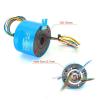 1pc Small Through Hole Slip Ring 12.7mm Bore Size 2/3/4/6 Wires 2A/5A/10A Precious Metal Contacts for Light Duty OD56mm(12.7X56mm 6CH 10A) view 2