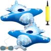 HyDren 2 Set Christmas Hanging Elf Ride Inflatable Airplane with Cotton Rope and Pump Easy to Install Elf Arrival Balloon Accessories Ideals Decorations (Blue and White) view 1