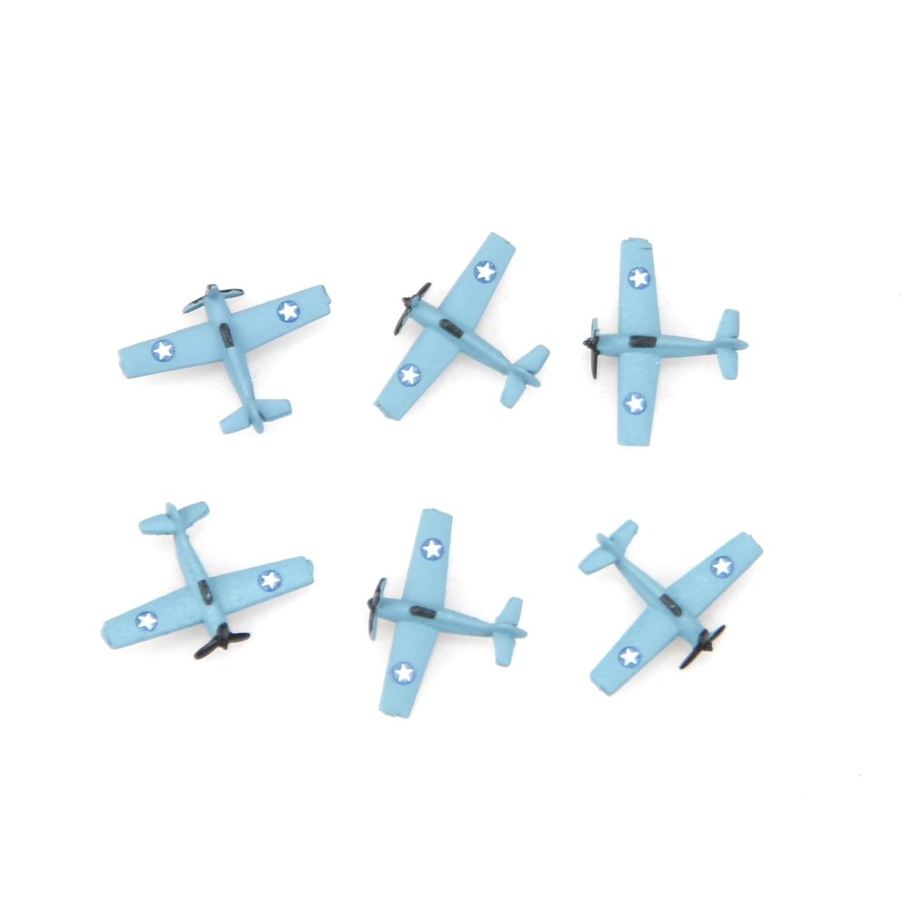 ZEZEFUFU 6pcs 1cm 1/1000 US Aircraft Carrier (F4F) Plane Model Collection Display New