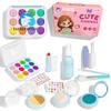 Diaolewitoy Pretend Makeup Kit for Girls, 15 Piece Kids Fake Makeup Toy Set, Educational Playhouse Toys for Girls Ages 3-6, Eco Friendly ABS Plastic (Not Real Makeup) (Blue) view 1