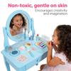 Diaolewitoy Pretend Makeup Kit for Girls, 15 Piece Kids Fake Makeup Toy Set, Educational Playhouse Toys for Girls Ages 3-6, Eco Friendly ABS Plastic (Not Real Makeup) (Blue) view 2