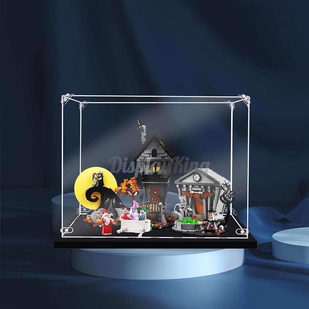 Acrylic Display case with Screw for Disney Tim Burton's The Nightmare Before Christmas 21351(Model Set is not Included) (No Background)