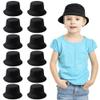 12 Pieces Kids Bucket Hat for Children Aged 26 Years, Cotton Blank Sun Hat for DIY Sublimation Tie Dye(Black) view 1