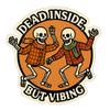 Dancing Skeletons in Flannel and Scarves Sticker (3" x 3") view 1