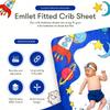 100% Cotton Fitted Crib Sheet  Cosmic Adventure Space Theme, Soft Nursery Bedding for Baby Boy or Girl, Fits Standard Crib Mattress 52x28in view 2