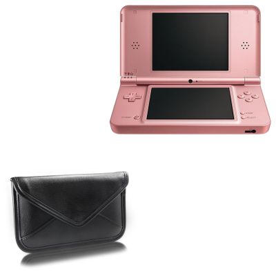 BoxWave Case Compatible with Nintendo DSi XL - Elite Leather Messenger Pouch, Synthetic Leather Cover Case Envelope Design - Jet Black