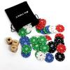 Bilywey Left Right Center Dice Game Set with 3Pcs 1Inch Wood Dices + 50pcs Colorful Poker Chips (Wood Set) view 2