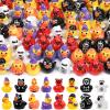 120 Pcs Halloween Mini Ducks 8 Styles Miniature Resin Ducks Bulk Skeleton Pumpkin Witch Devil Ghost Tiny Duck Figures for Halloween Party Favors Gift DIY Craft Dollhouse Decorations view 1