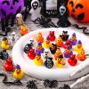 120 Pcs Halloween Mini Ducks 8 Styles Miniature Resin Ducks Bulk Skeleton Pumpkin Witch Devil Ghost Tiny Duck Figures for Halloween Party Favors Gift DIY Craft Dollhouse Decorations view 2