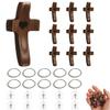 10Pcs Handcrafted Wood Cross Fidget - Pocket Cross My Heart for Prayer & Stress Relief, Handheld Religious Toy to Relieve Anxiety, Encouraging Christian Gift for Easter, First Communion, Fathers Day view 1