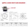 Q4P01-1 Through hole 8mm outer diameter 54mm 4-channel cyclone adapter 360 degree rotating gas slip ring gas-liquid rotating(Q4P01 S1 Side vent) view 2