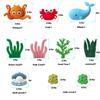10PCS Ocean Underwater World Cake Decorations,Ocean Animals Cute Octopus,Whale & Crab Figurines for Birthday Cake Toppers (orange) view 2