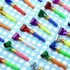 100-Piece Blowing Dragon Funny Paper Party Blowouts Blowers Noisemaker for New Year Party Birthday Birthday Blowers Noisemaker Blue for Kids view 3