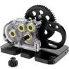 RC Crawler Transmission For LCG For Axial For SCX10 I II 1/10 Acrylic 2.Low Transmission Overdrive Gearbox With Skid Plate And 15T Motor Gear Kit(Black) view 1