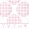 50Pcs Pink Gingham Paper Plates 9Inch Heavy Duty Pink White Scalloped Plaid Disposable Dessert Plates Checkered Party Decorations for Kids Baby Shower BBQ Birthday Bride Wedding Party Supplies view 2