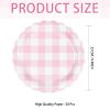 50Pcs Pink Gingham Paper Plates 9Inch Heavy Duty Pink White Scalloped Plaid Disposable Dessert Plates Checkered Party Decorations for Kids Baby Shower BBQ Birthday Bride Wedding Party Supplies view 4