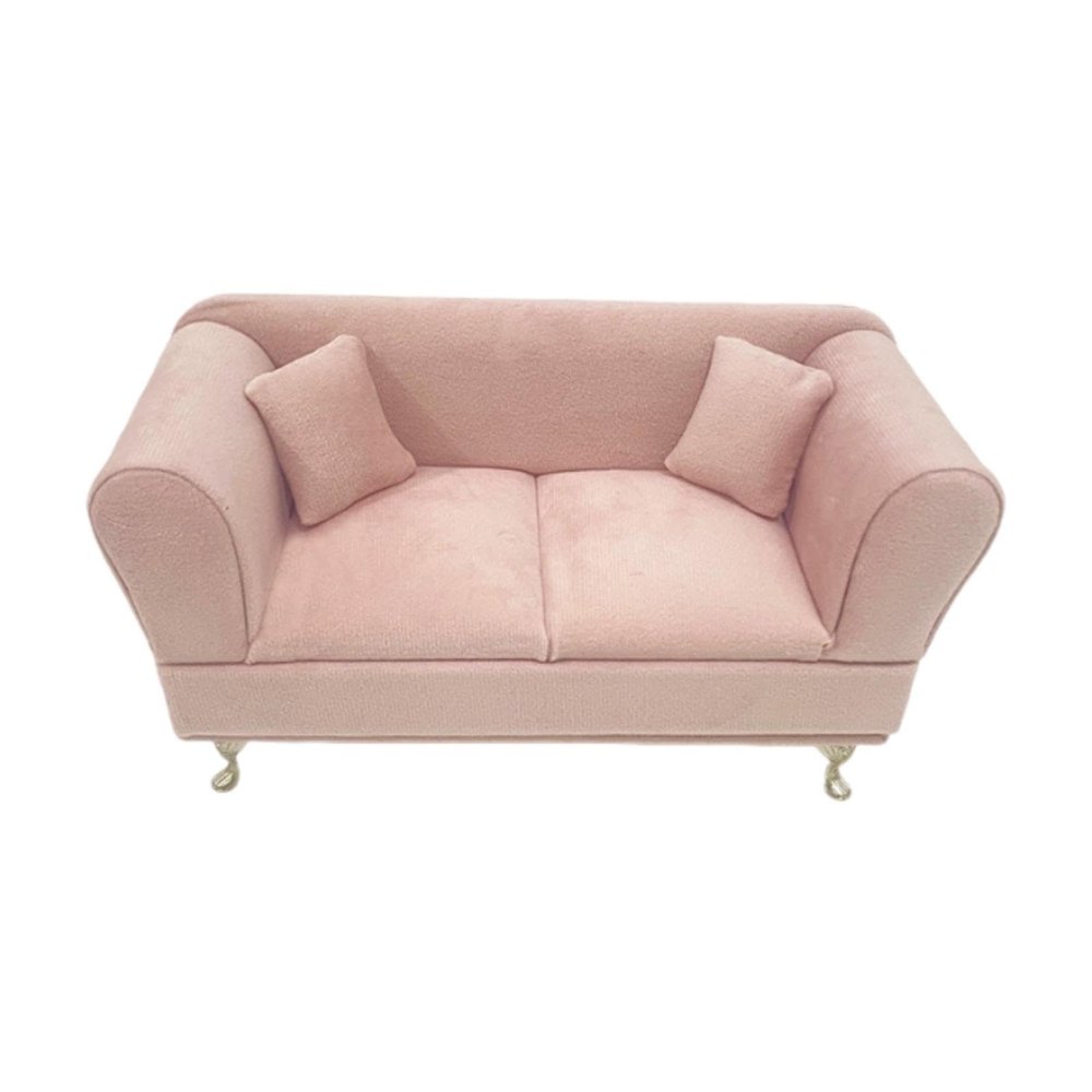 1/6 Scale Dollhouse Sofa, Miniature Sofa with Pillows, Jewelry Box Organizer, Modern Dollhouse Furniture, Artificial House Room Scene Decoration, Furniture Model for 12inch Dolls Accessories