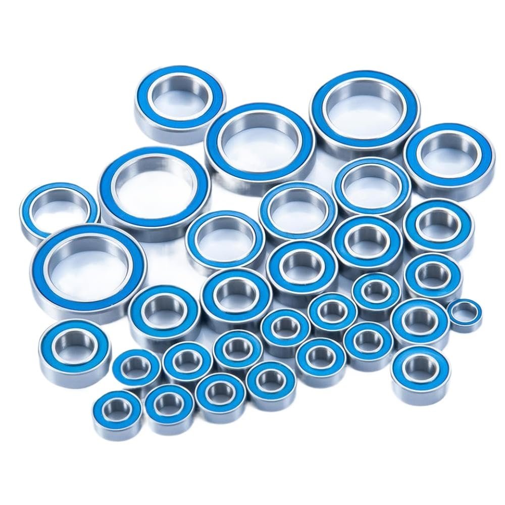 32Pcs Blue Sealed Wheel Hub Axle Bearing Compatible with 2.0 TRA86086-4 1 10 Scale RC Crawler Vehicle Replacement Parts