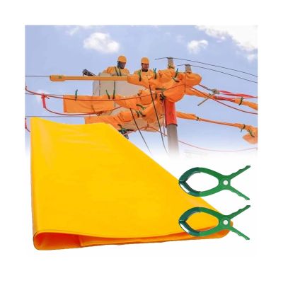 0.4kv/10kvInsulating Blanket Non-Slip Electrical Safety Blanket with 2 Clips, for Power Line Maintenance, for Power Outage/Construction Sites/Workshop(10kv,80x100cm(31.5x39.4in))