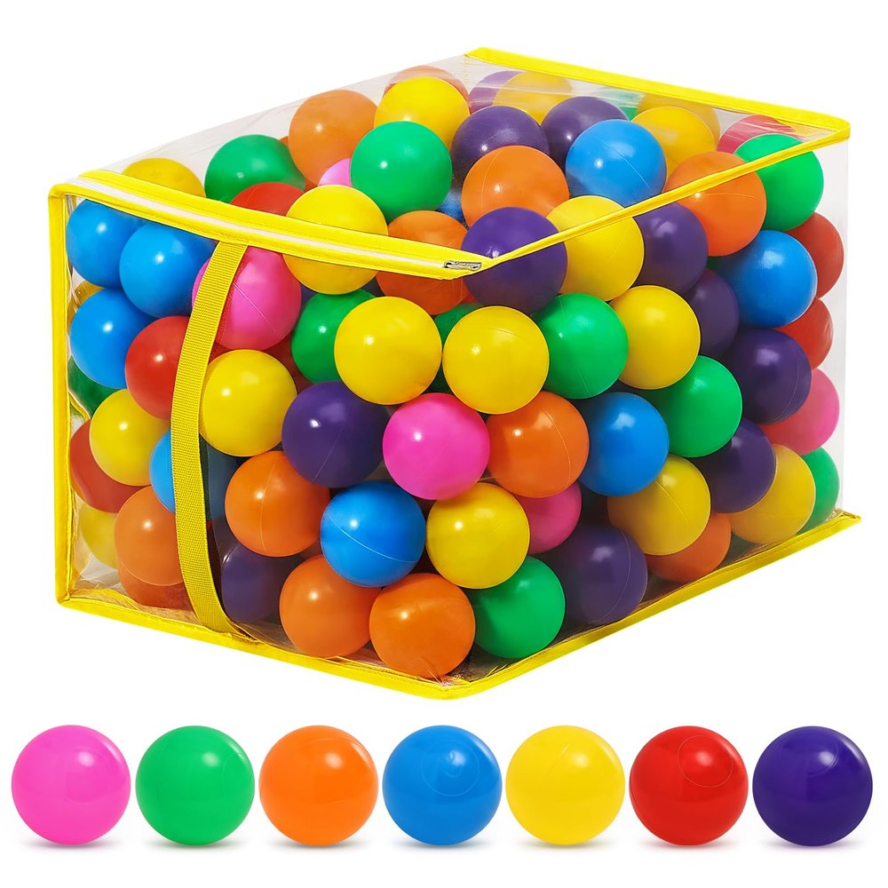 Suncuber Ball Pit Balls for Toddlers: 200 Colorful Non-Toxic Balls BPA-Free, Phthalate-Free, Crush-Resistant Plastic, 2.2 Inches, Perfect Toy for Boys and Girls, Ideal for Ball Pit Play