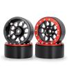 BOQEXSS RC Alloy Wheel for Axial for SCX10 D90 1/10 4pcs 1.9" Metal Alloy 10 Spokes Beadlock Wheel Rims Hub RC for Rock Crawler Car Parts Accessories Repair(Red,Size1) view 1