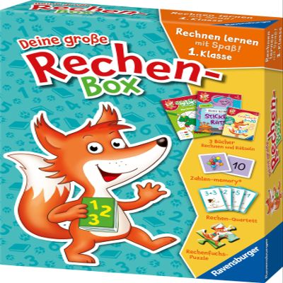 Deine groe Rechen-Box 1.Klasse Rechnen Lernen mit Spa Bcher zum Rechnen und Rtseln, Spiele, Sticker und vieles mehr
