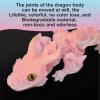 3D Printed Dragon with Wings, 3D Printed Animals Toys, Fidget Dragon Toys, Dragon Glow in The Dark Flexible Articulated Winged Crystal Dragon Model, Desktop Deco, Stocking Easter Basket Stuffers view 3