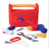 Jollybaby Soft Kid Tool Box Set Toy Inclub Drill Hammer Saw Wrench Screwdriver Screw for Baby, Montessori Preschool Educational Learning Construction Toys for Boy Birthday Gift - RED view 1