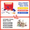 Jollybaby Soft Kid Tool Box Set Toy Inclub Drill Hammer Saw Wrench Screwdriver Screw for Baby, Montessori Preschool Educational Learning Construction Toys for Boy Birthday Gift - RED view 3