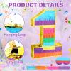 Adecortalk Rainbow Number 1 Pinata Birthday Decorations for Kids, Rainbow Pinata with Bat Stick Blindfold for Boys Girls Birthday Celebrations Baby Shower Party Supplies (16.1x10.6x2.9 Inches) view 2