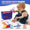 Jollybaby Soft Kid Tool Box Set Toy Inclub Drill Hammer Saw Wrench Screwdriver Screw for Baby, Montessori Preschool Educational Learning Construction Toys for Boy Birthday Gift - Blue view 2